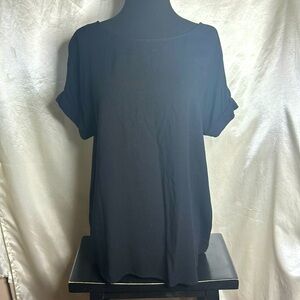 Black Top Blouse Relaxed Fit Small | Rock & Republic |Office Business Casual